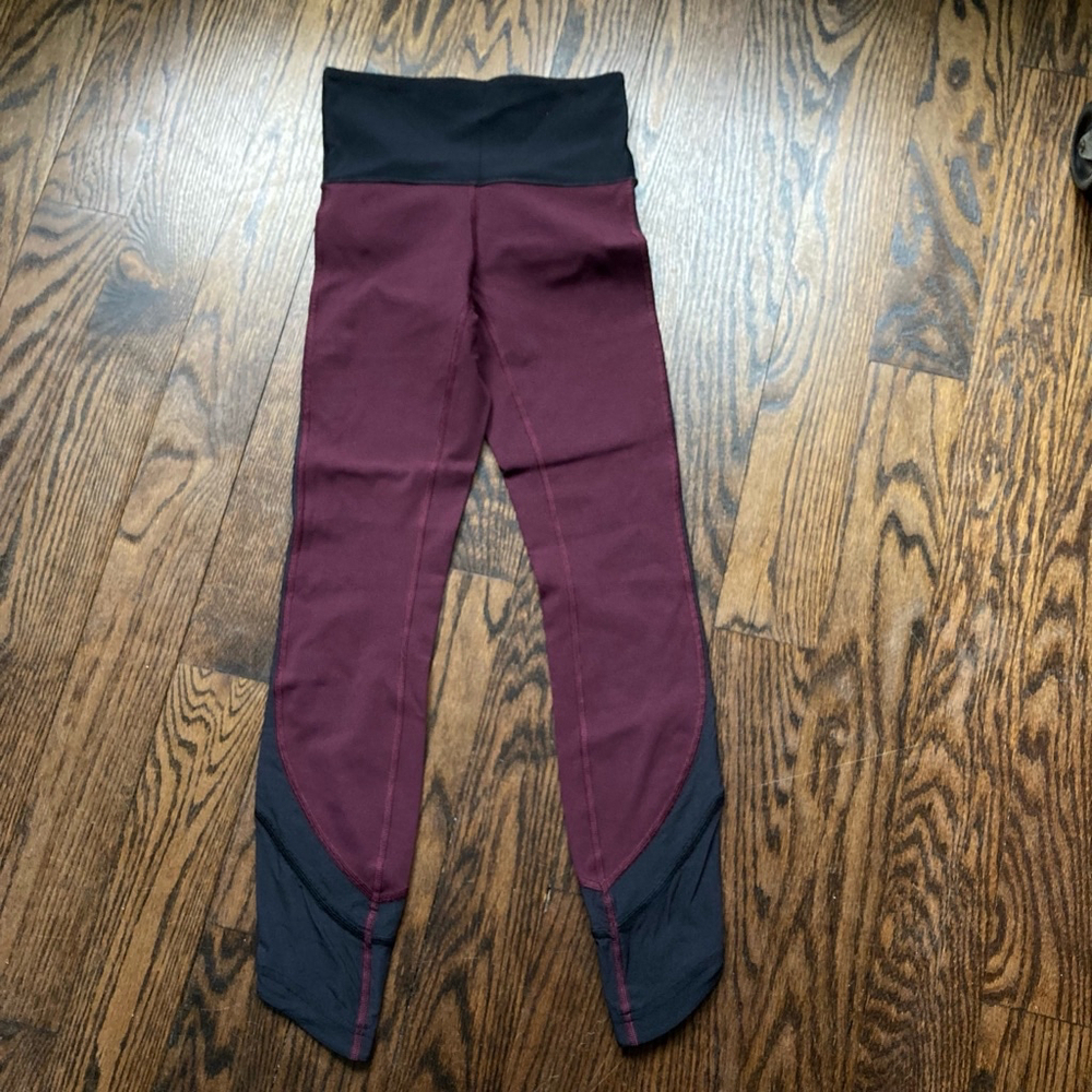 Women's Lululemon Leggings, Size 2, Burgundy/Black
